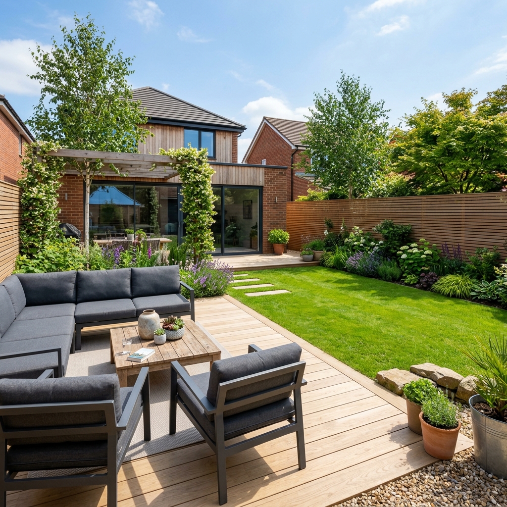 Landscaped Modern Garden Decking